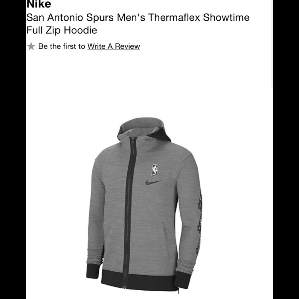 Nike Men's San Antonio spurs Authentic Showtime Performance Full-Zip Hoodie